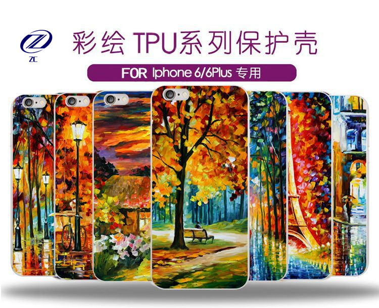 Oil Painting TPU Color Printing Case For iPhone Shantou ZC Technology